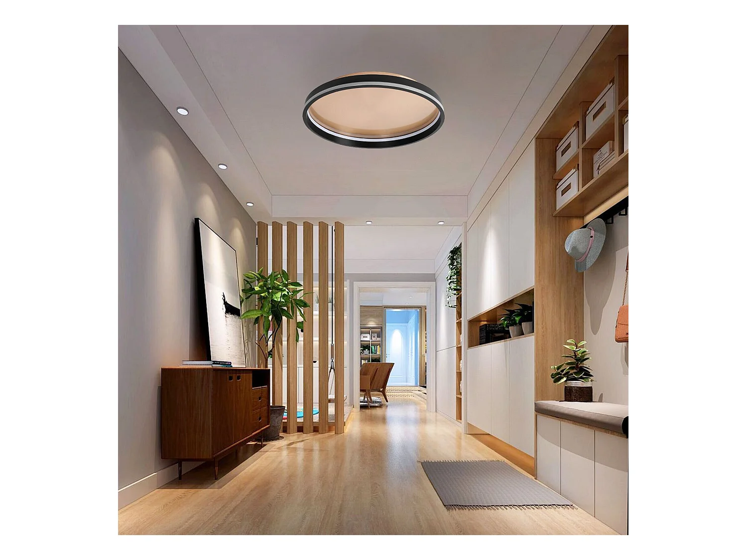 Lampe Suspendue Toolight App1464 Black Brush Gold