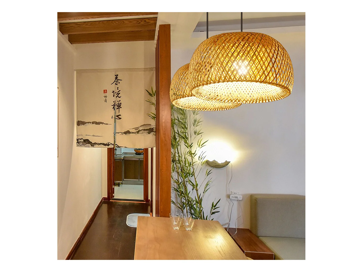 Hanglamp Toolight App886-1Cp Natural Boho Brown