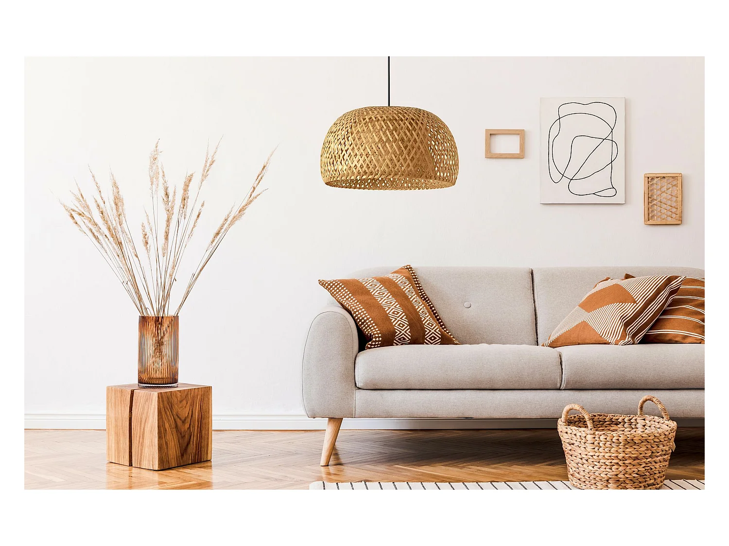 Hanglamp Toolight App886-1Cp Natural Boho Brown