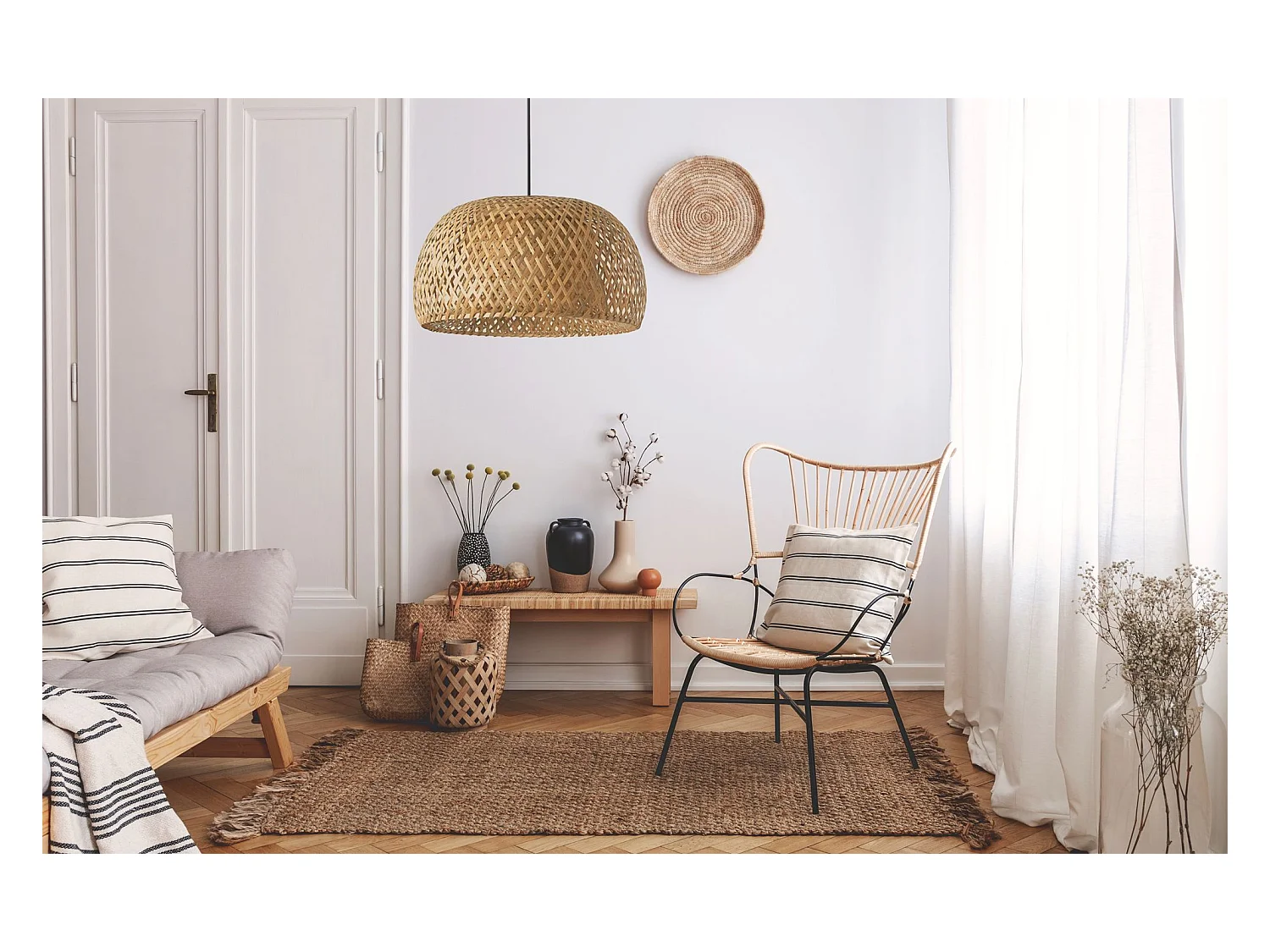 Hanglamp Toolight App886-1Cp Natural Boho Brown