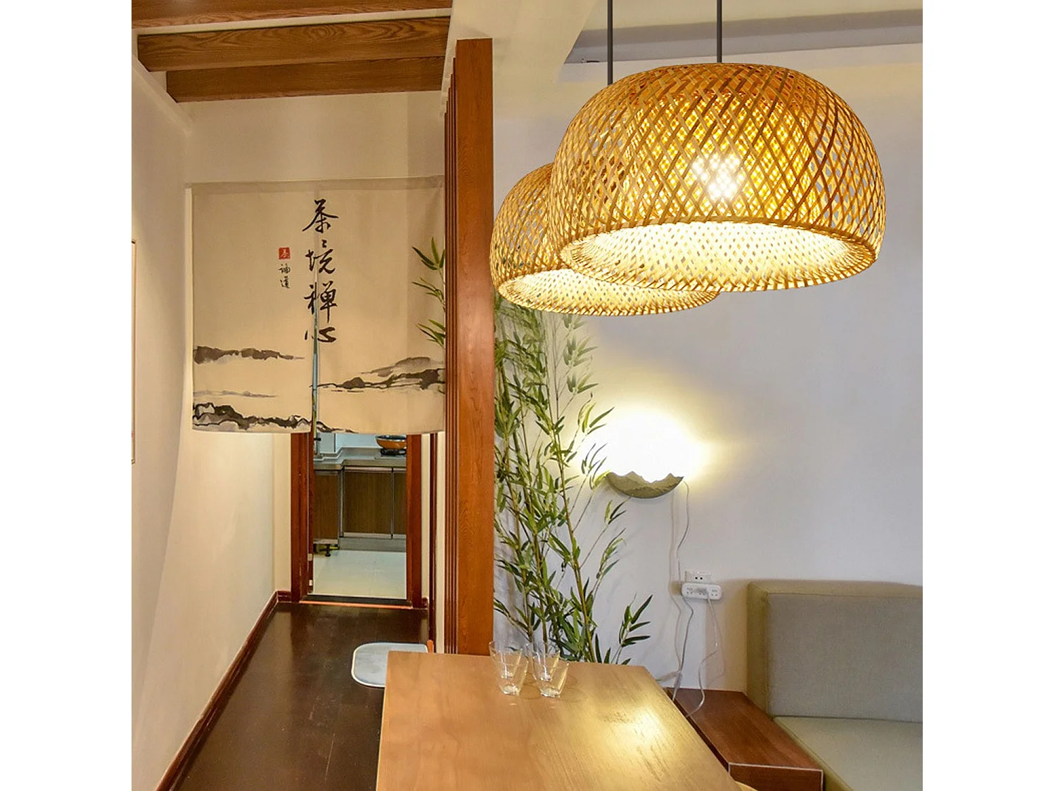 Lampada Toolight App886-1Cp Natural Boho Brown