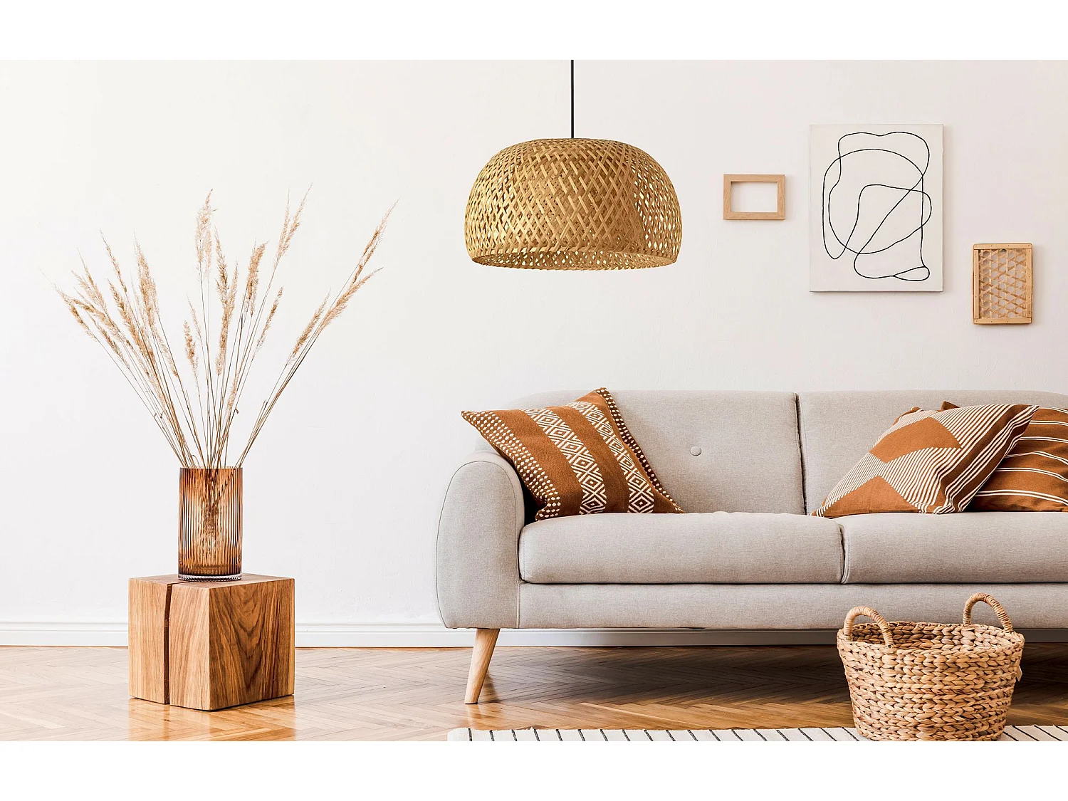 Lampada Toolight App886-1Cp Natural Boho Brown