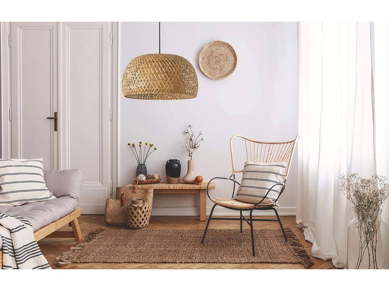 Lampada Toolight App886-1Cp Natural Boho Brown