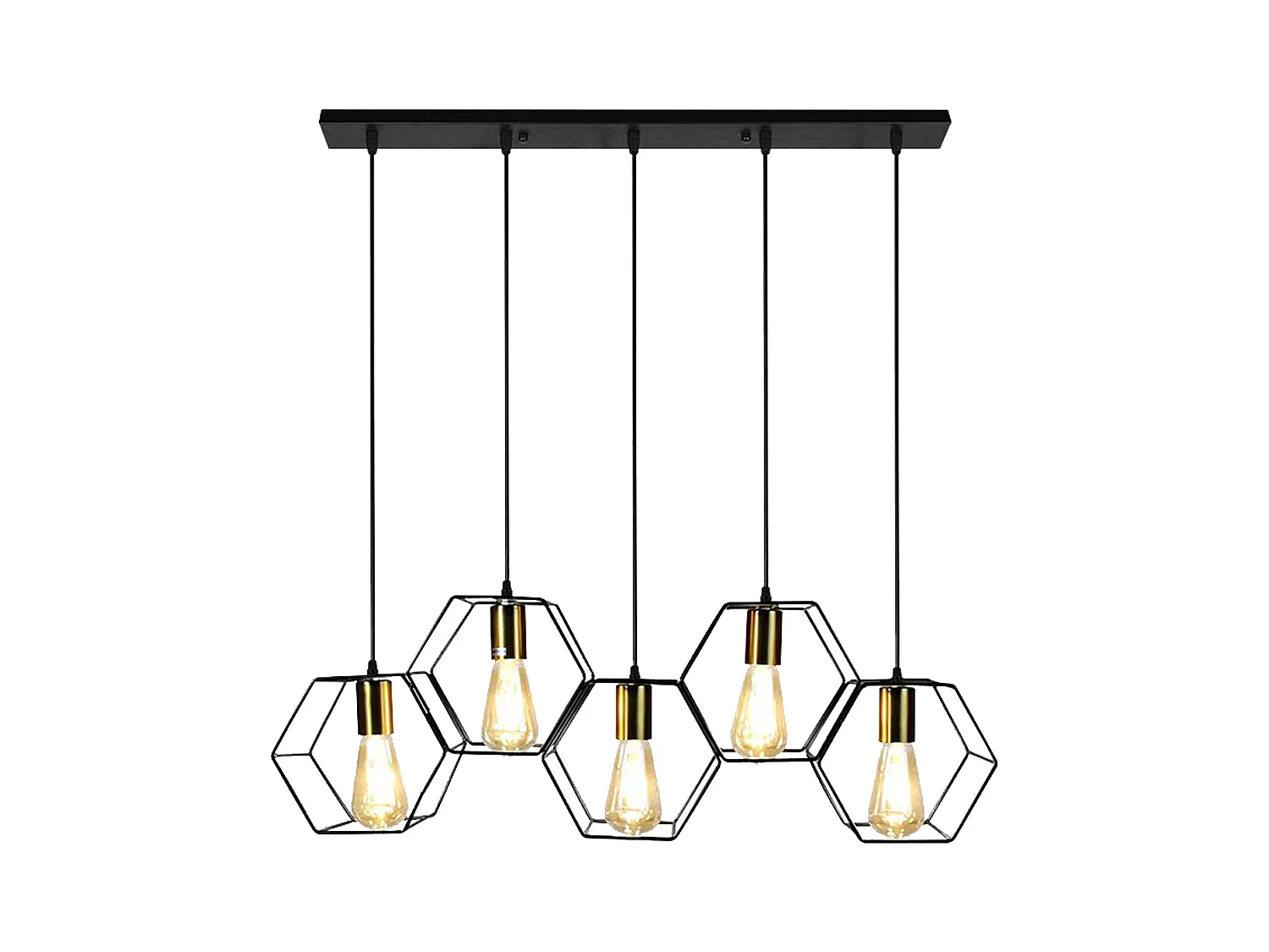 Lampe Suspendue Toolight App1133-5Cp Black Gold