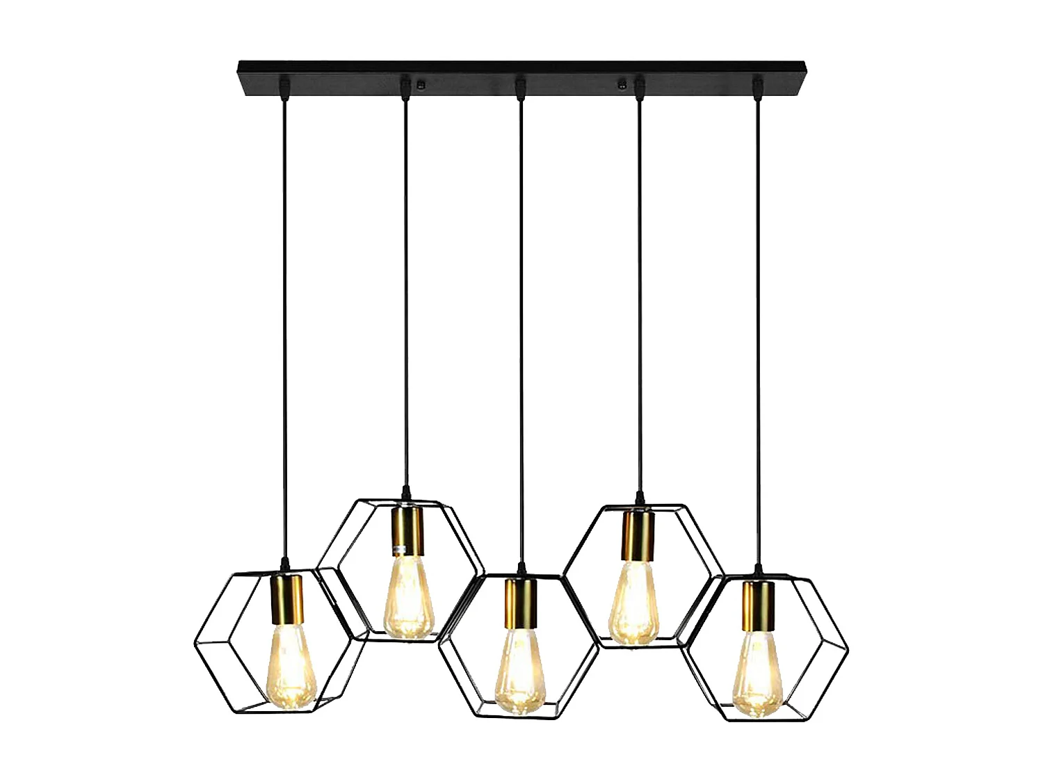 Lampe Suspendue Toolight App1133-5Cp Black Gold