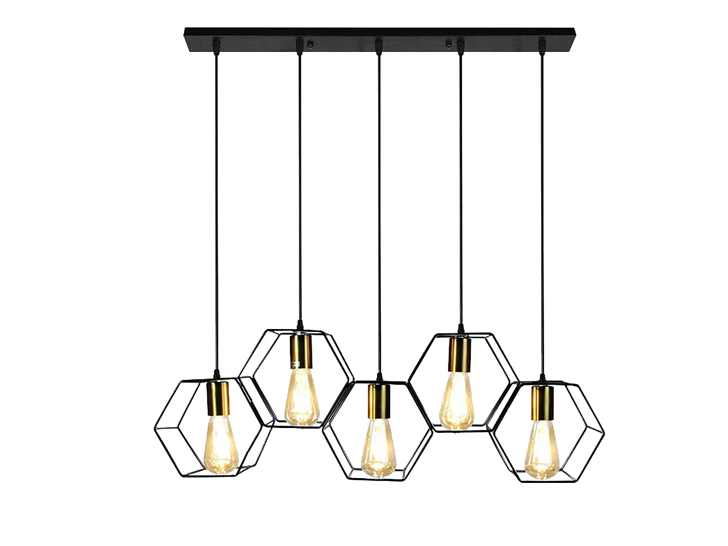 Lampe Suspendue Toolight App1133-5Cp Black Gold