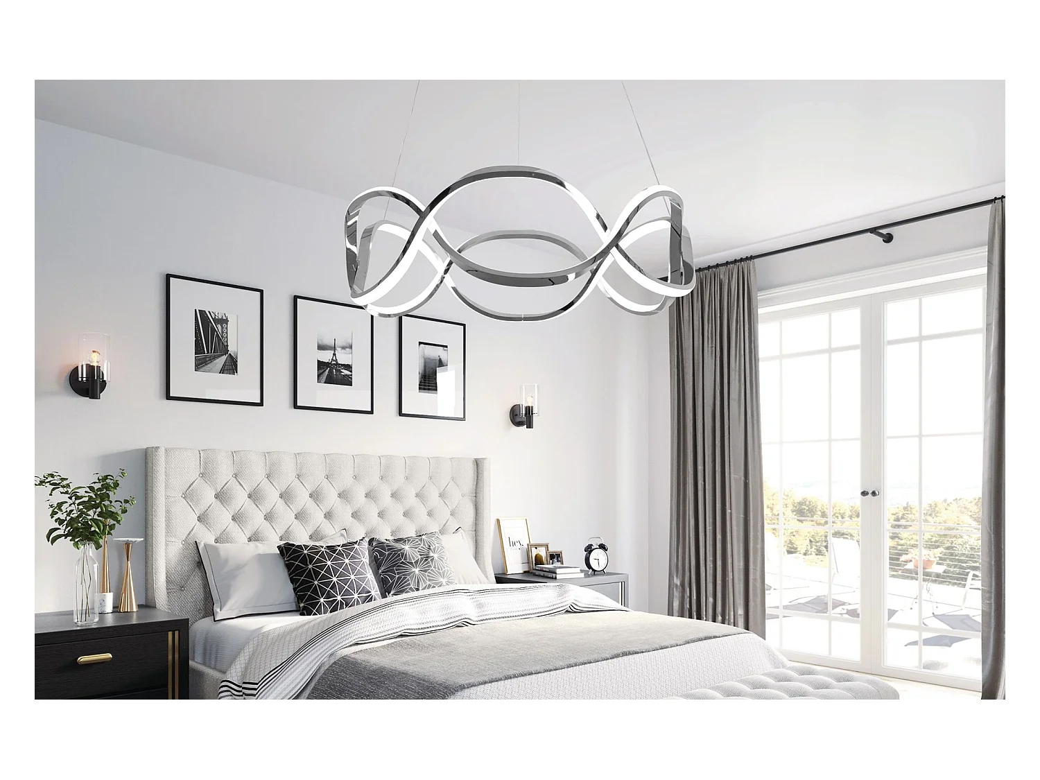 Lampe Suspendue Toolight Led App801-Cp Twist Chrome