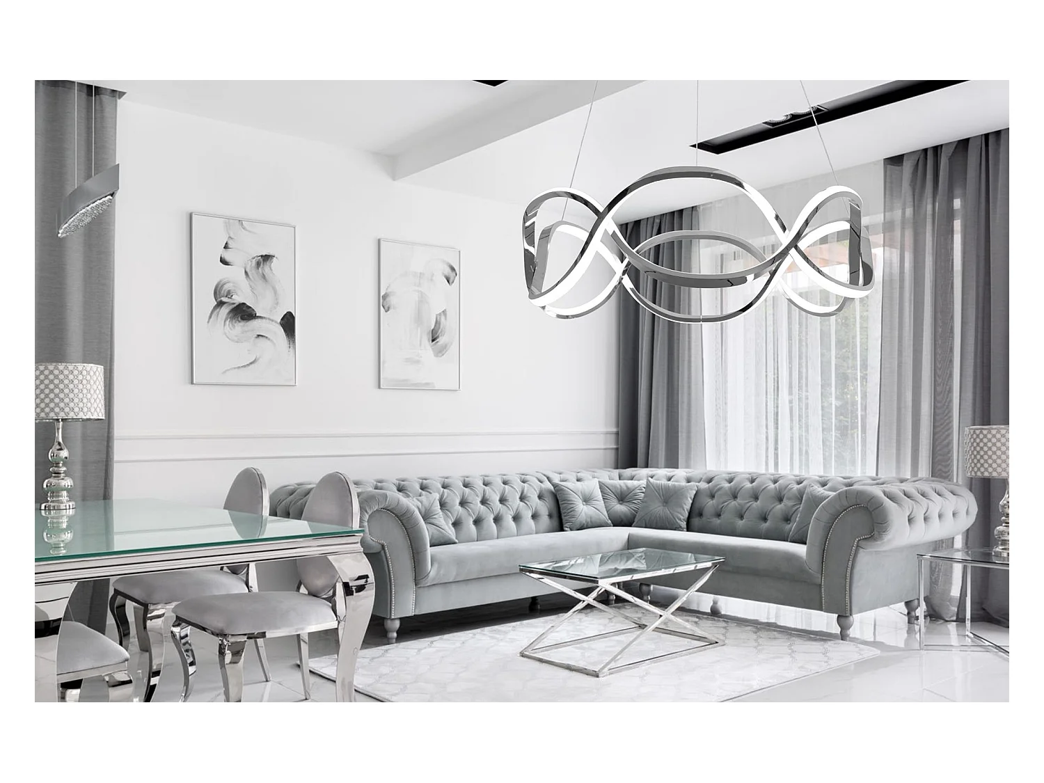 Lampe Suspendue Toolight Led App801-Cp Twist Chrome