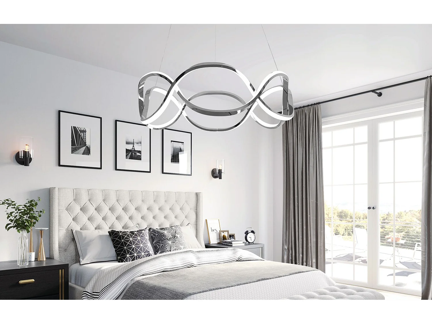 Lampe Suspendue Toolight Led App801-Cp Twist Chrome