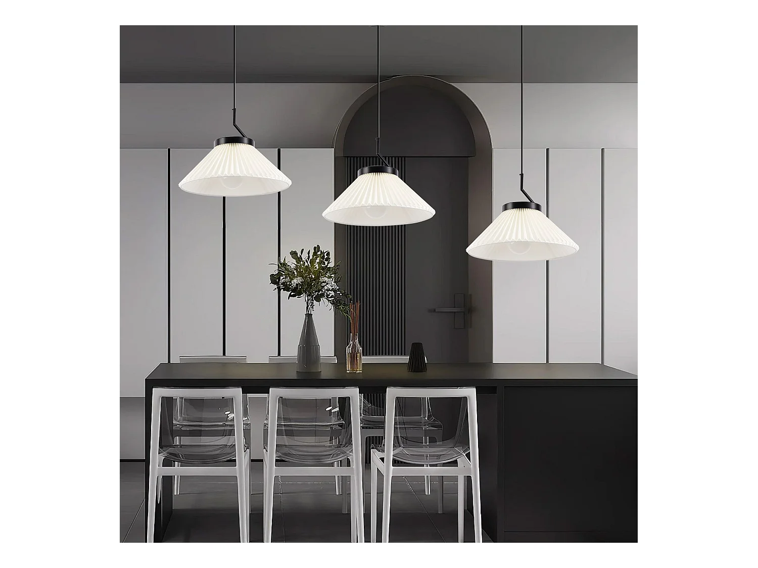 Lampe Suspendue Toolight App1670-1Cp Black White