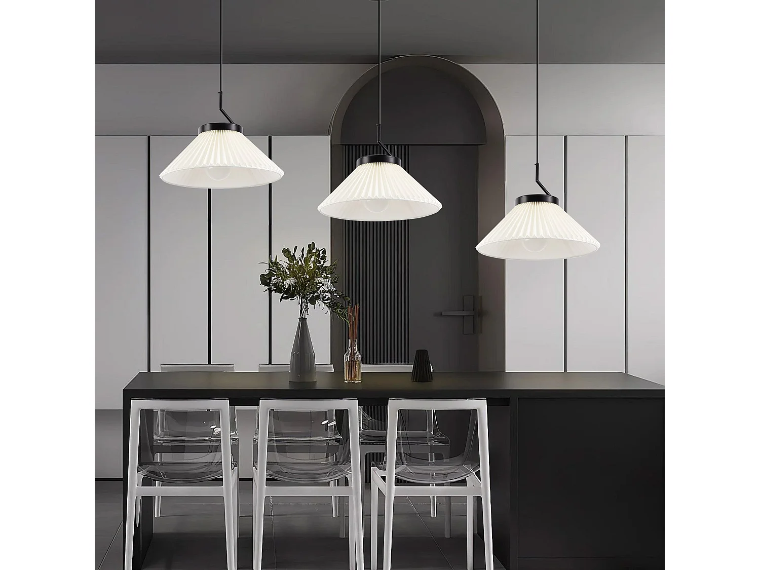 Lampe Suspendue Toolight App1670-1Cp Black White