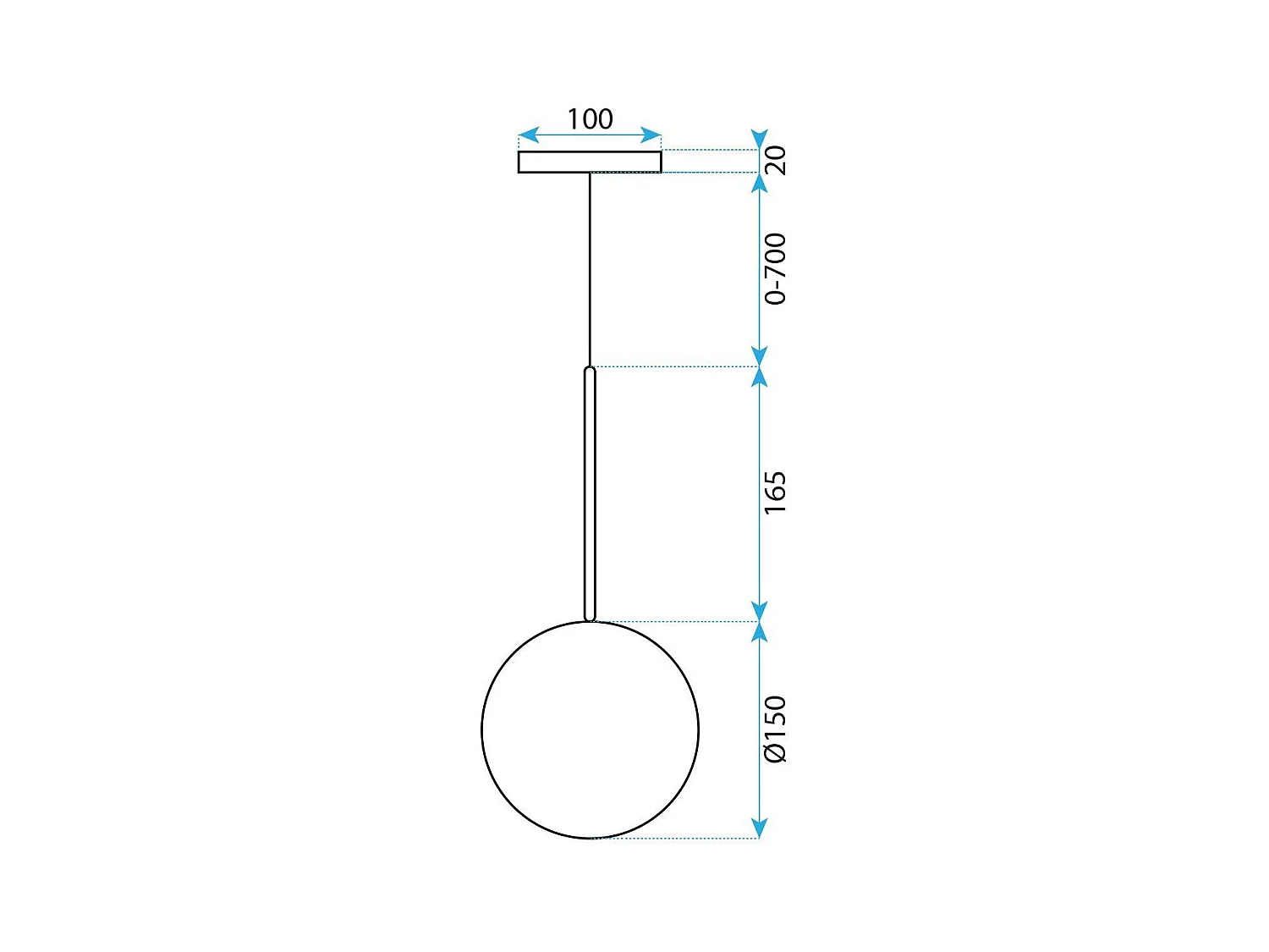Hängelampe Toolight App1682-1Cp 15Cm Black Chrome