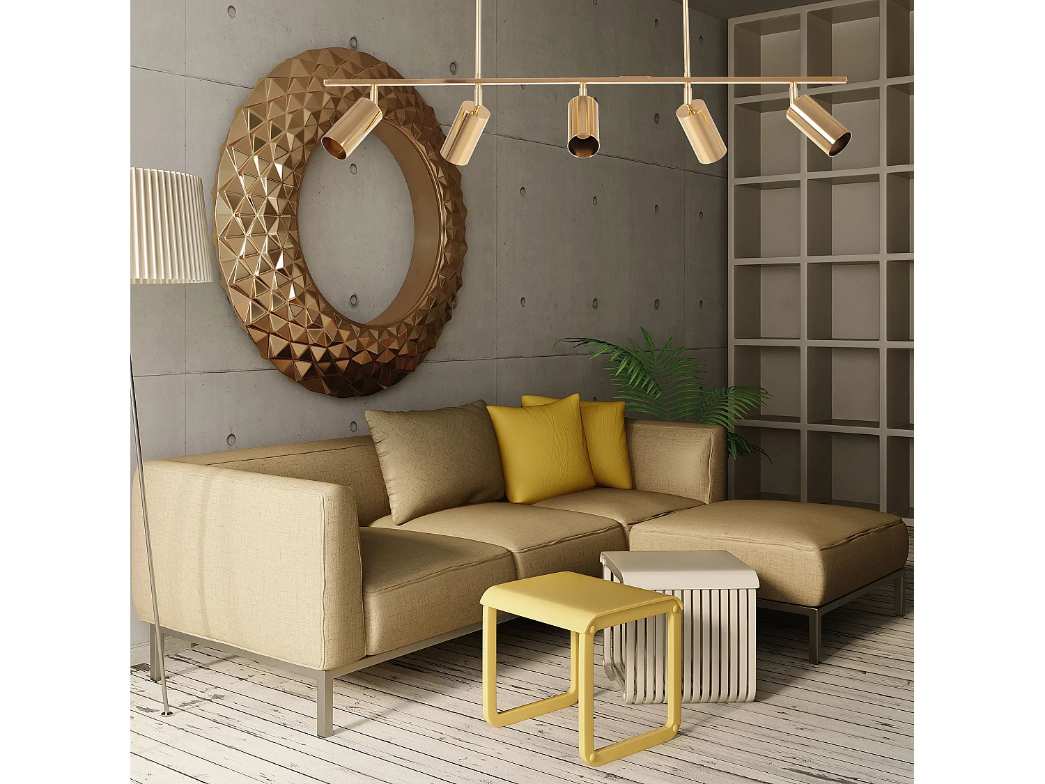 Hängelampe Toolight App612-5C Loft Gold