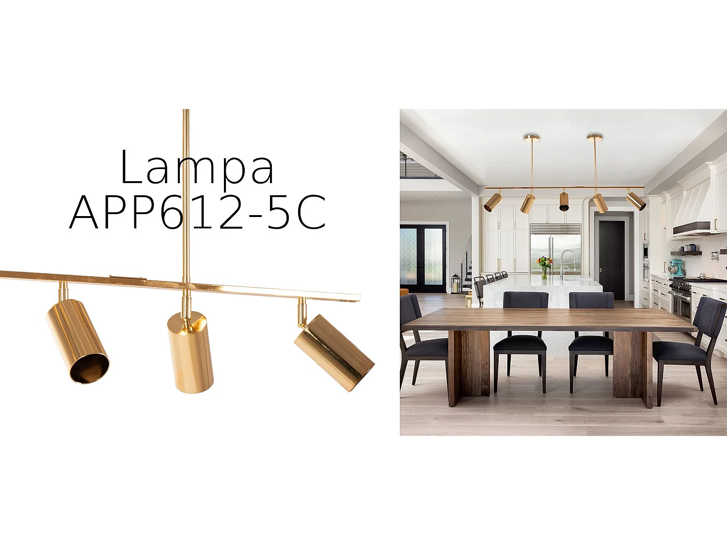 Hängelampe Toolight App612-5C Loft Gold