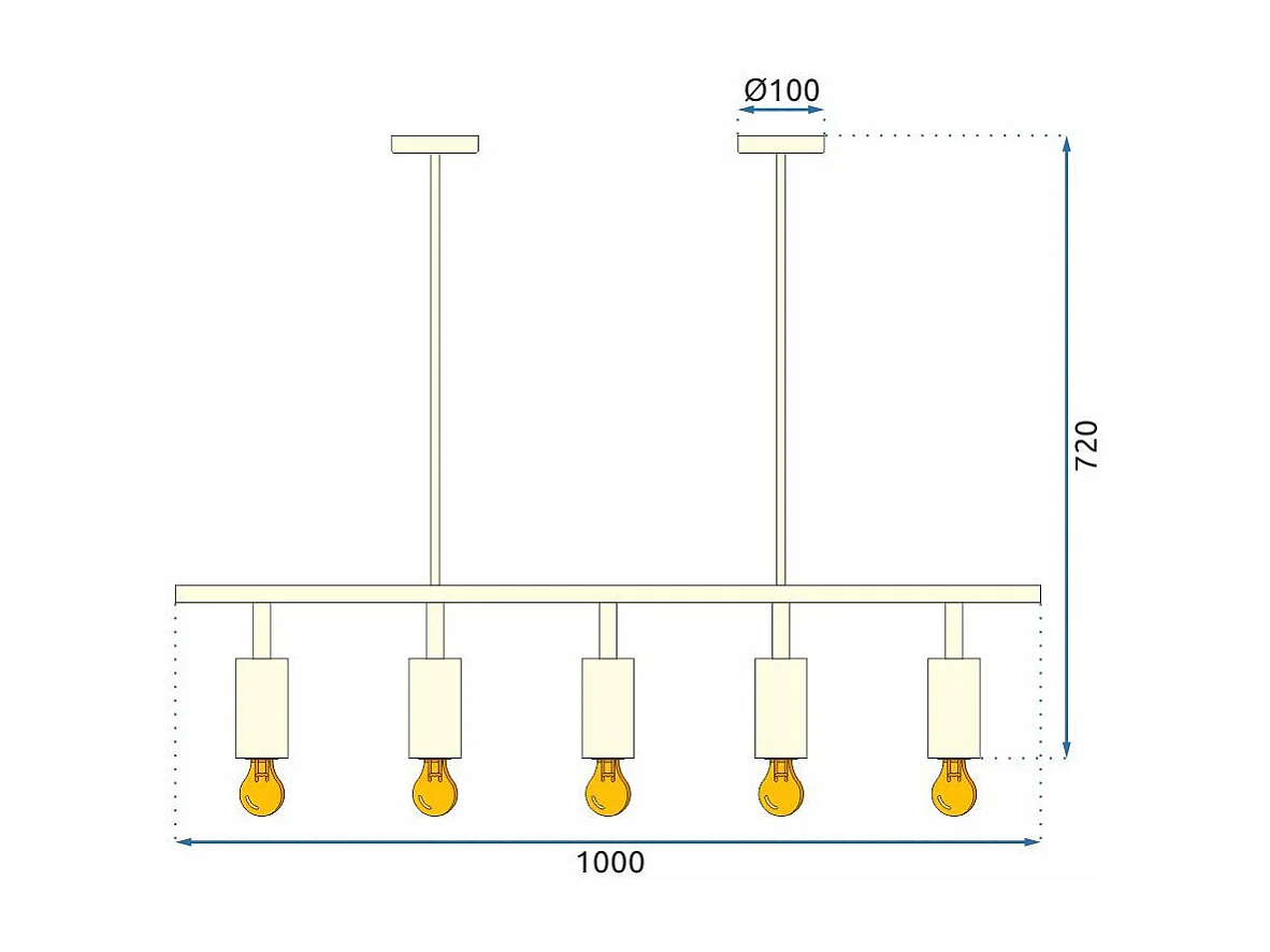 Hängelampe Toolight App612-5C Loft Gold
