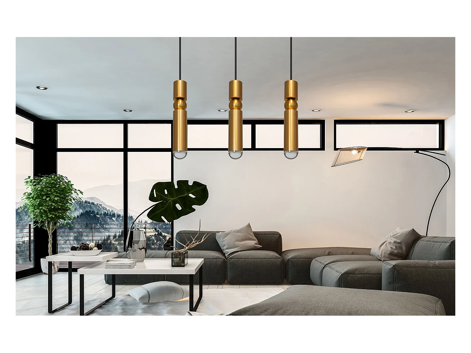 Lampe Suspendue Toolight App471-3Cp Gold