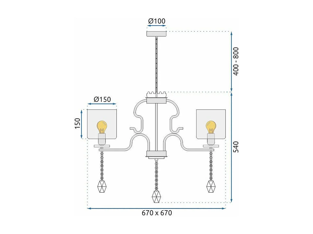 Lampe Suspendue Toolight App958-5Cp Black