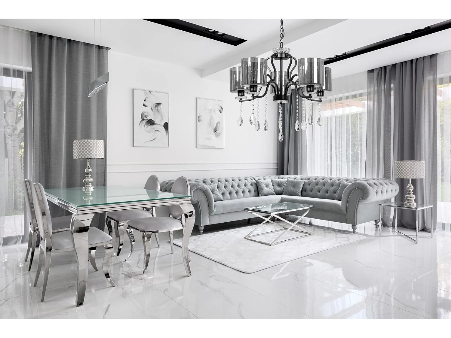 Candeeiro Suspenso Toolight App958-5Cp Black