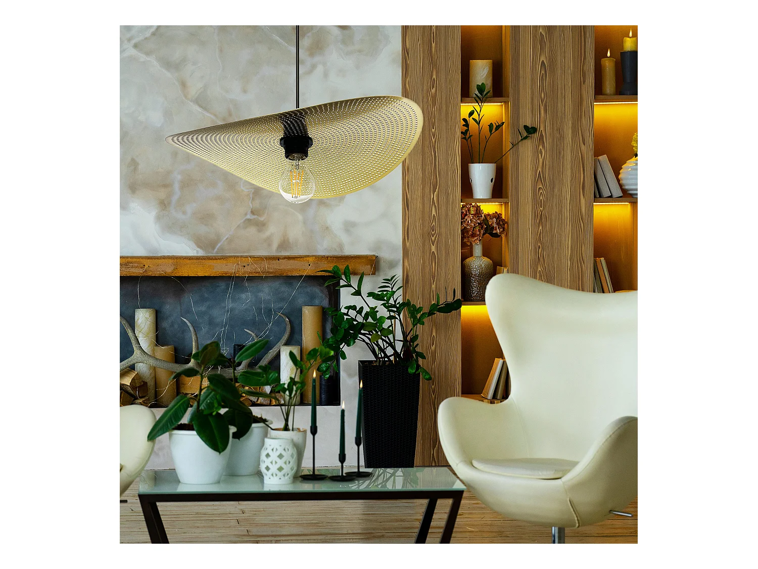 Lampe Suspendue Toolight App1469-1Cp Black Gold