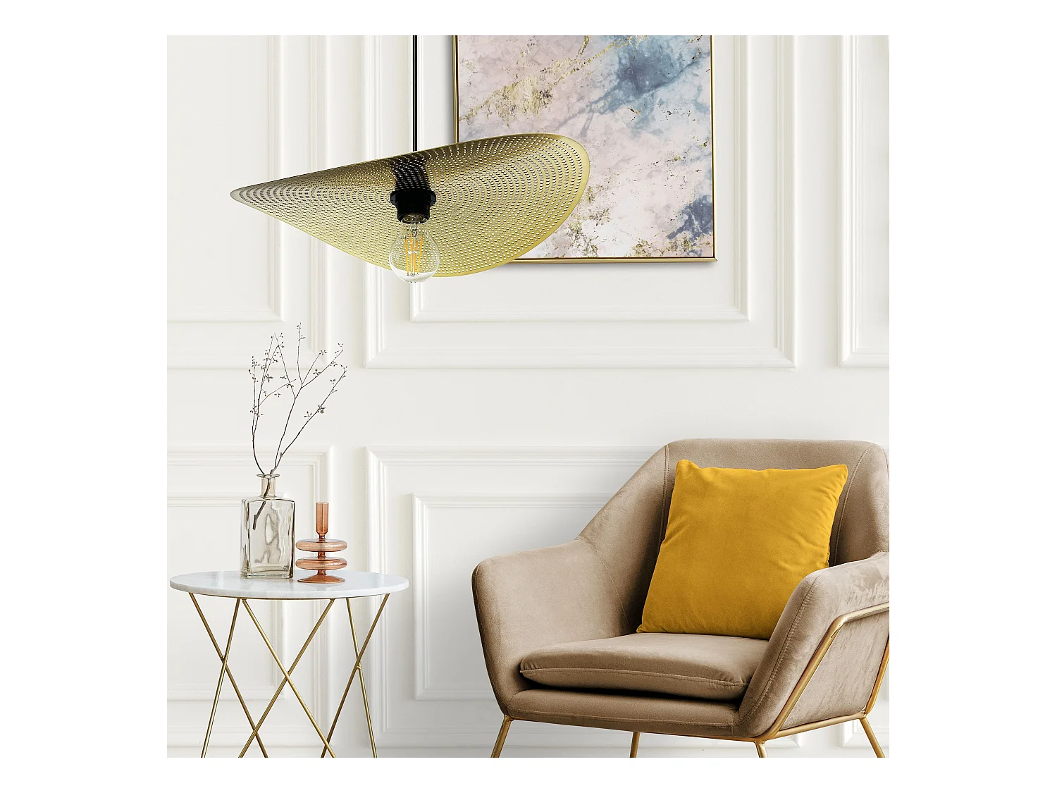 Lampe Suspendue Toolight App1469-1Cp Black Gold