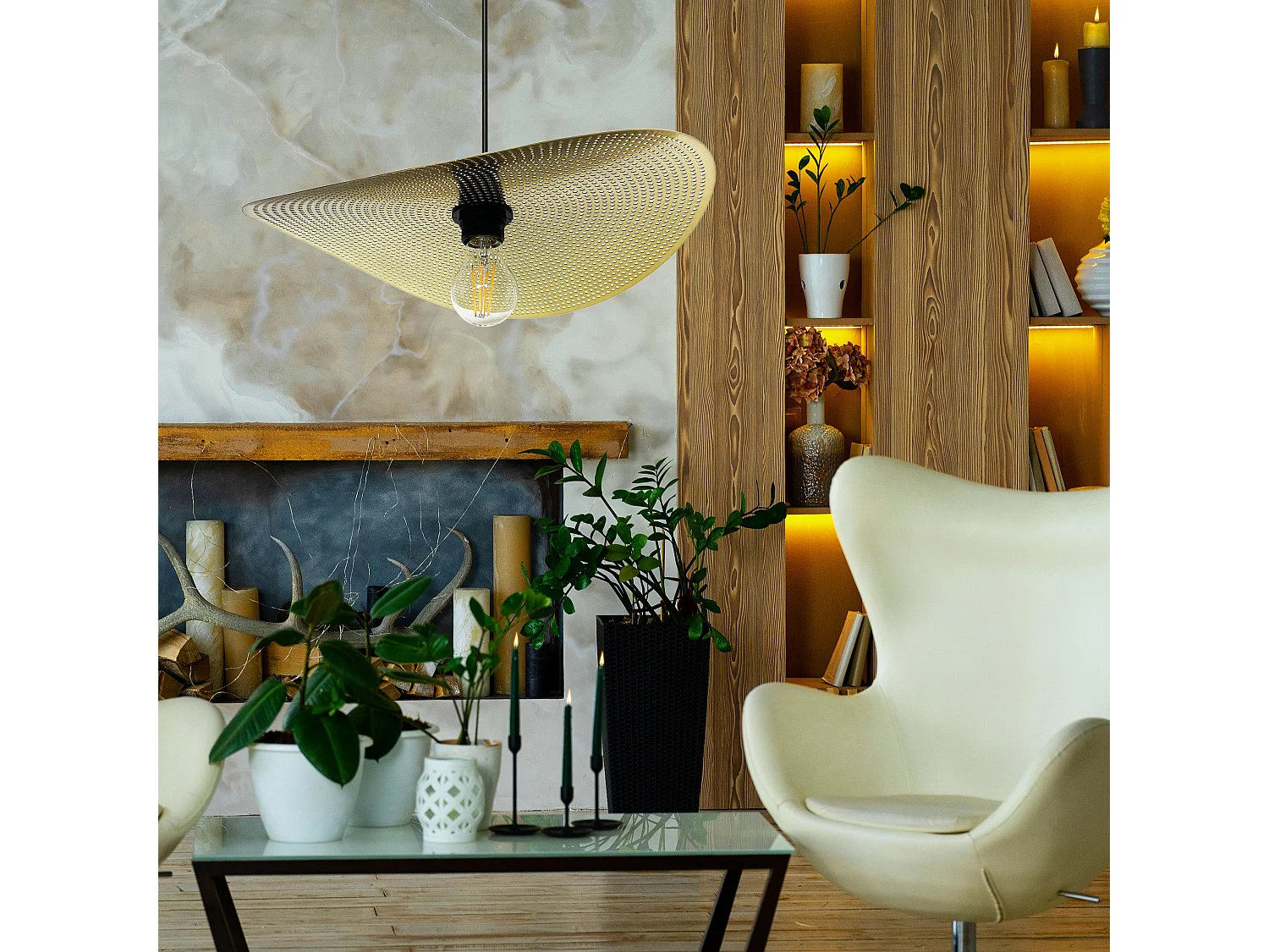 Lampe Suspendue Toolight App1469-1Cp Black Gold