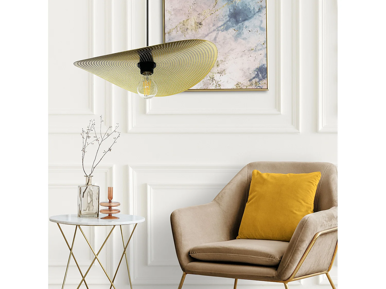 Lampe Suspendue Toolight App1469-1Cp Black Gold