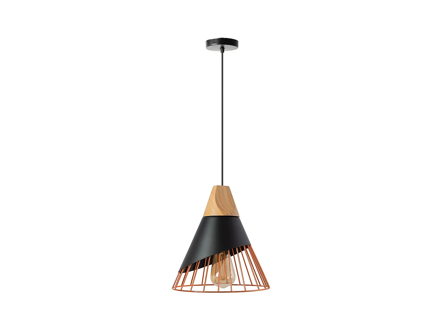 Lampe Suspendue Toolight App225-1Cp Black Rose Gold