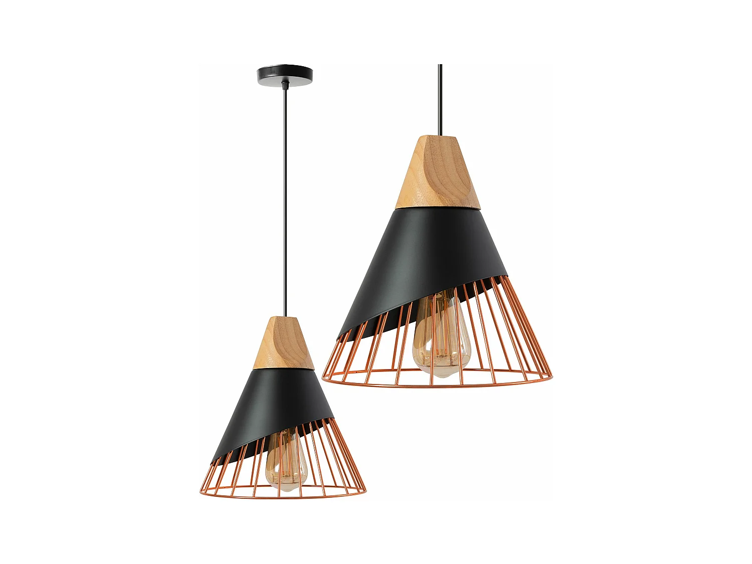 Lampada Toolight App225-1Cp Black Rose Gold