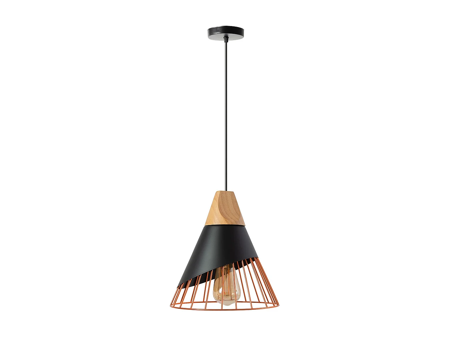 Lampe Suspendue Toolight App225-1Cp Black Rose Gold