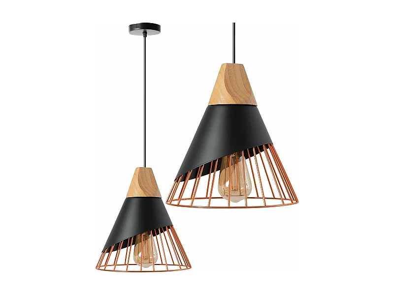 Candeeiro Suspenso Toolight App225-1Cp Black Rose Gold