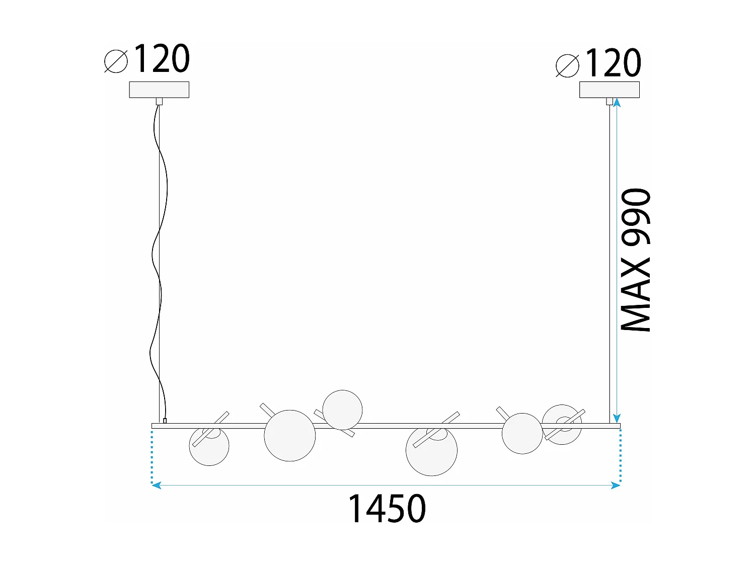 Hanglamp Toolight App1664-6Cp Gold