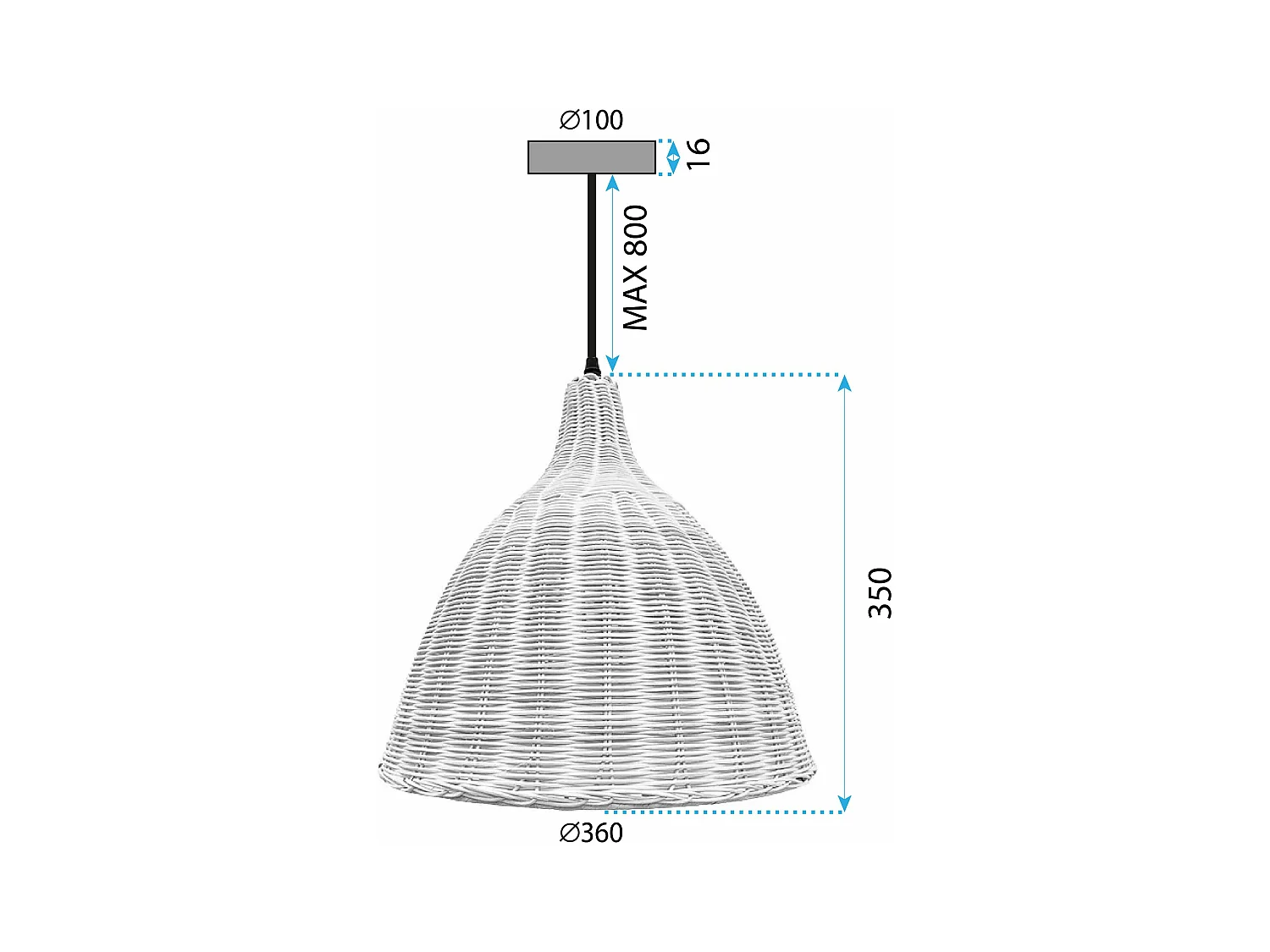 Lampe Suspendue Toolight App1647-1Cp Boho Beige