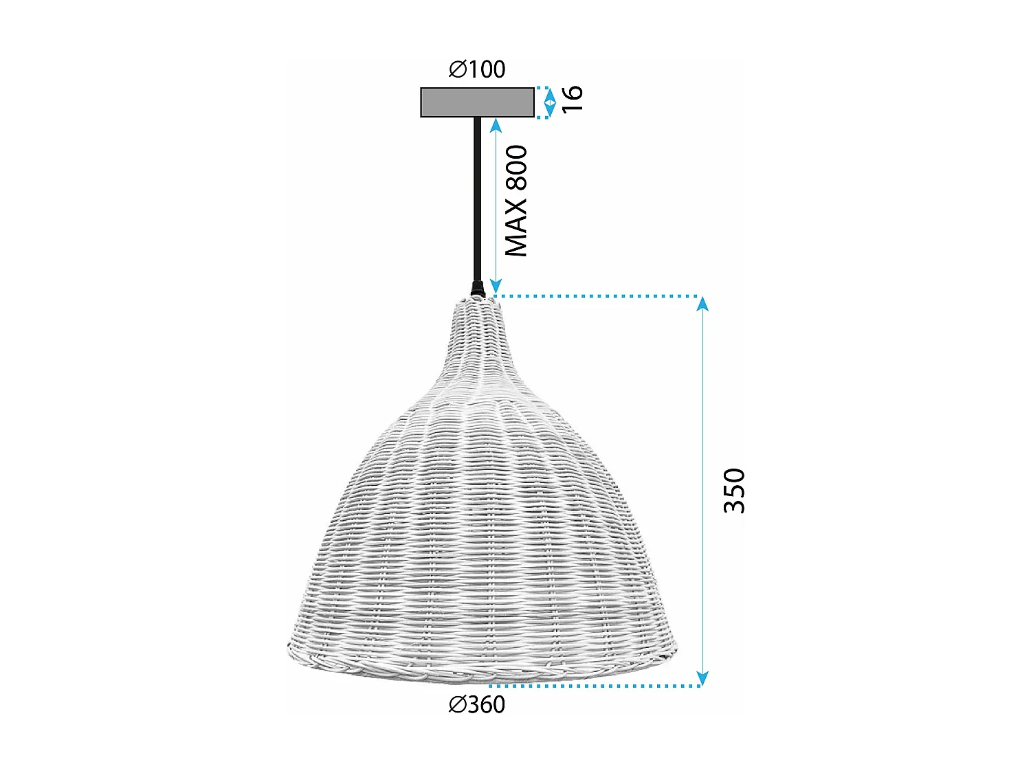 Lampe Suspendue Toolight App1647-1Cp Boho Beige