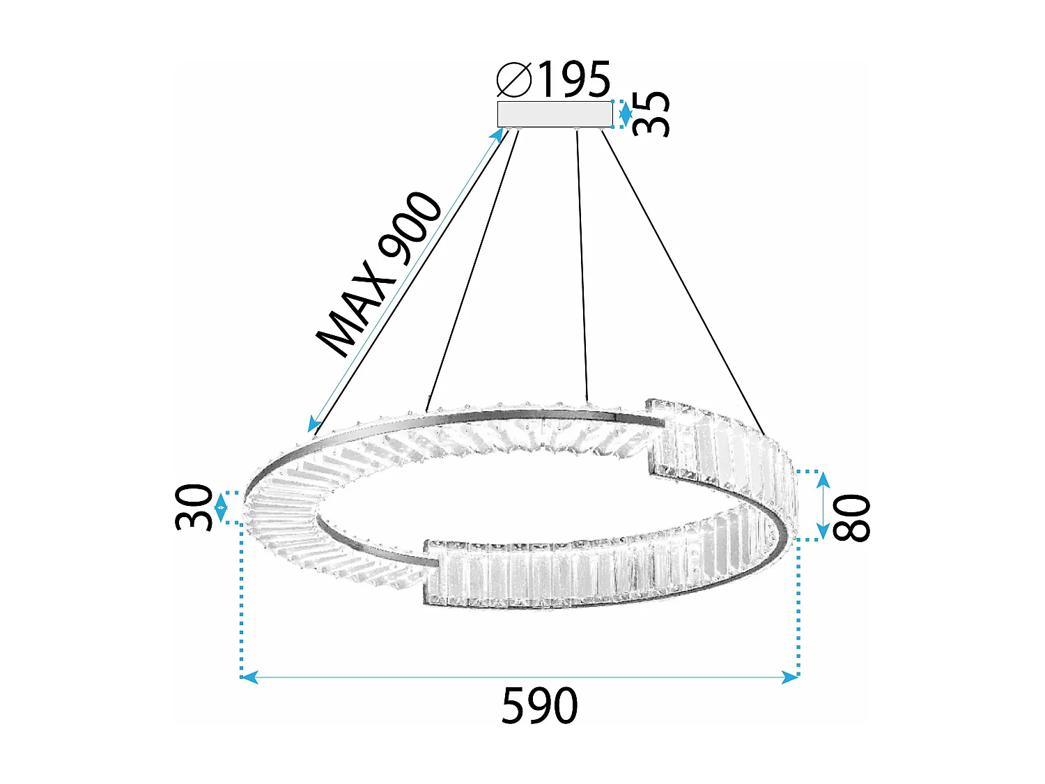 Lampe Suspendue Toolight Led App1529-Cp60 Chrome