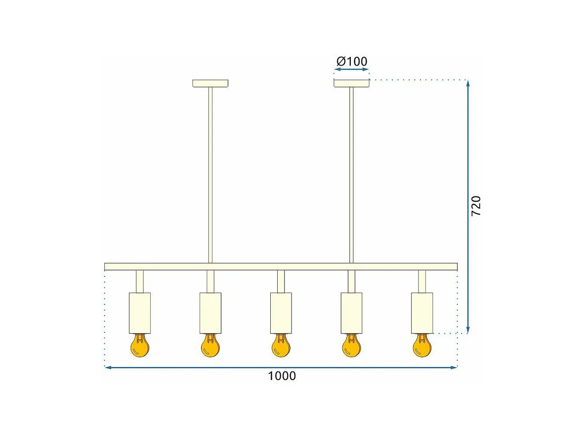 Lampe Suspendue Toolight App611-5C Loft Black