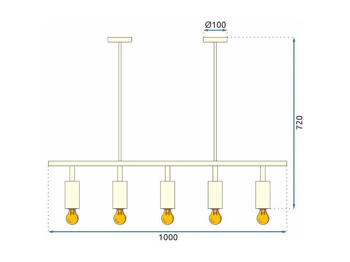 Lámpara Toolight App611-5C Loft Black