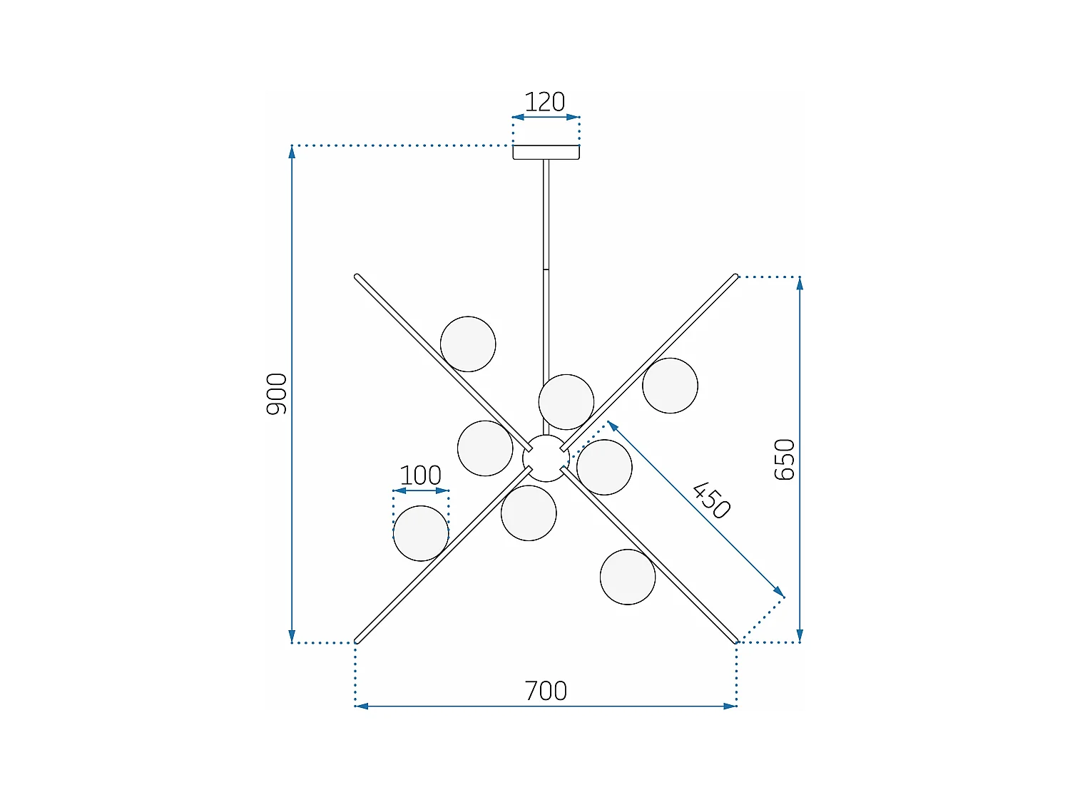Candeeiro Suspenso Toolight App998-12Cp Gold