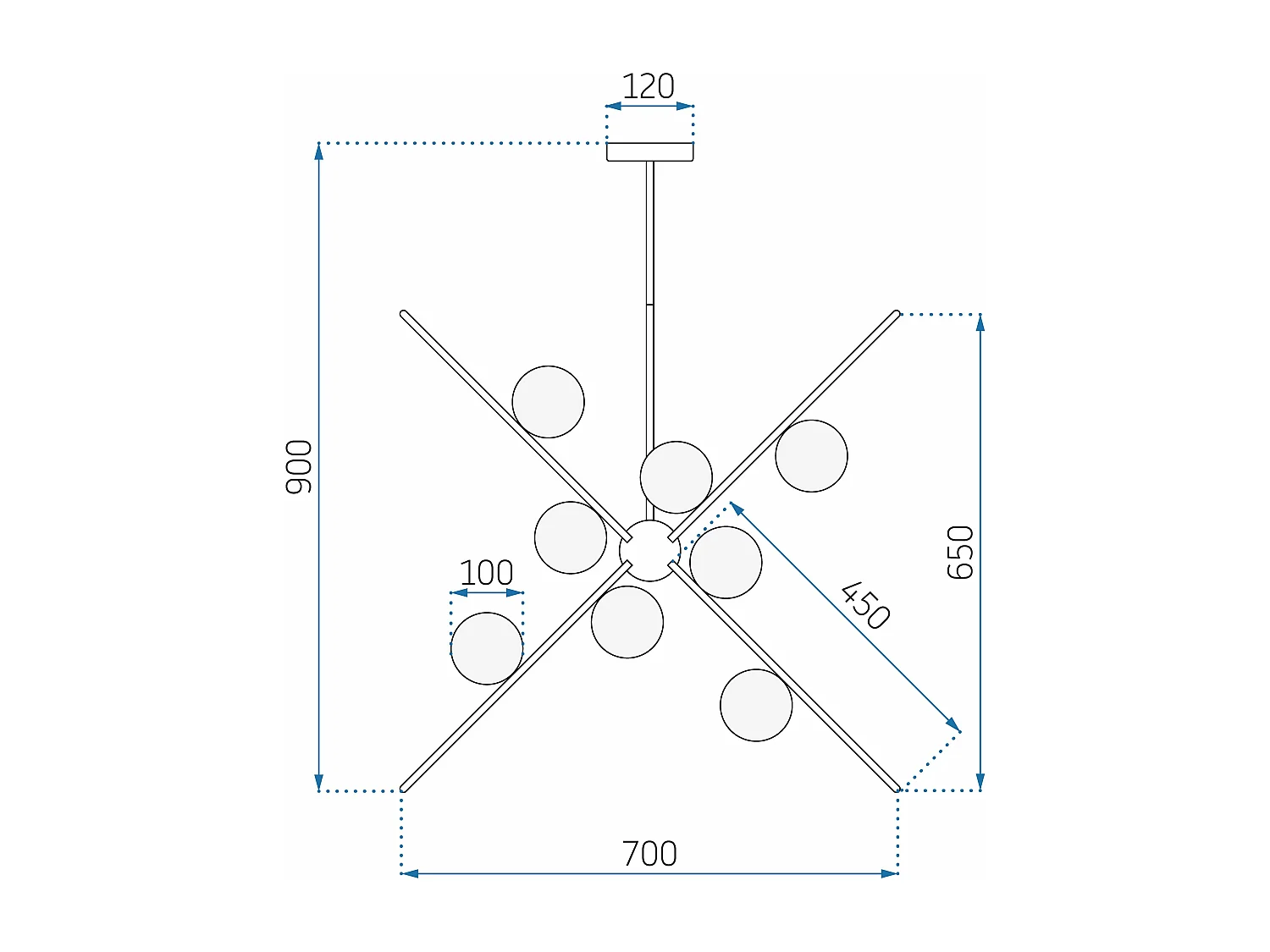 Lampada Toolight App998-12Cp Gold
