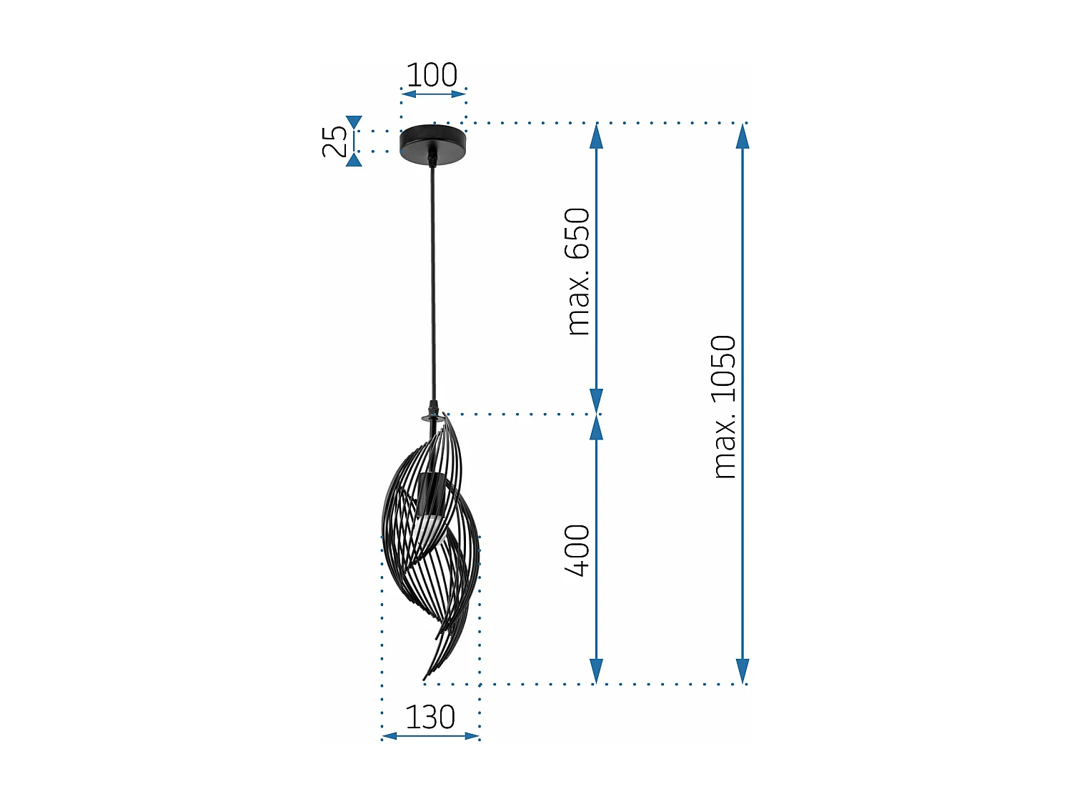 Lampe Suspendue Toolight App977-1Cp Black