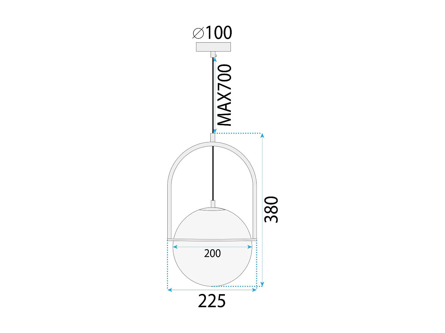 Lampe Suspendue Toolight App1674-1Cpt Gold