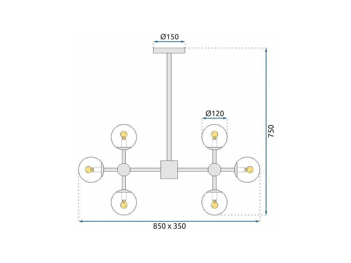 Lampe Suspendue Toolight App269-8C Black