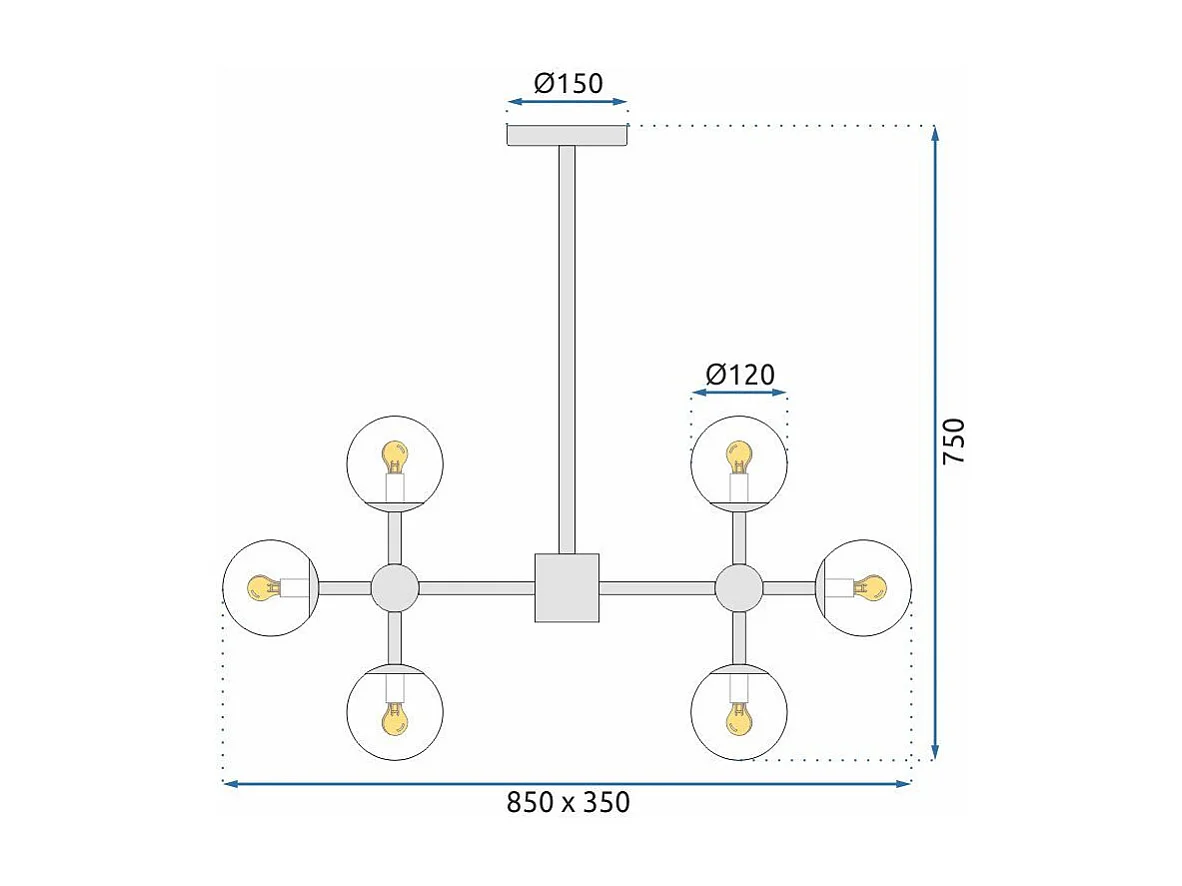 Lampe Suspendue Toolight App269-8C Black