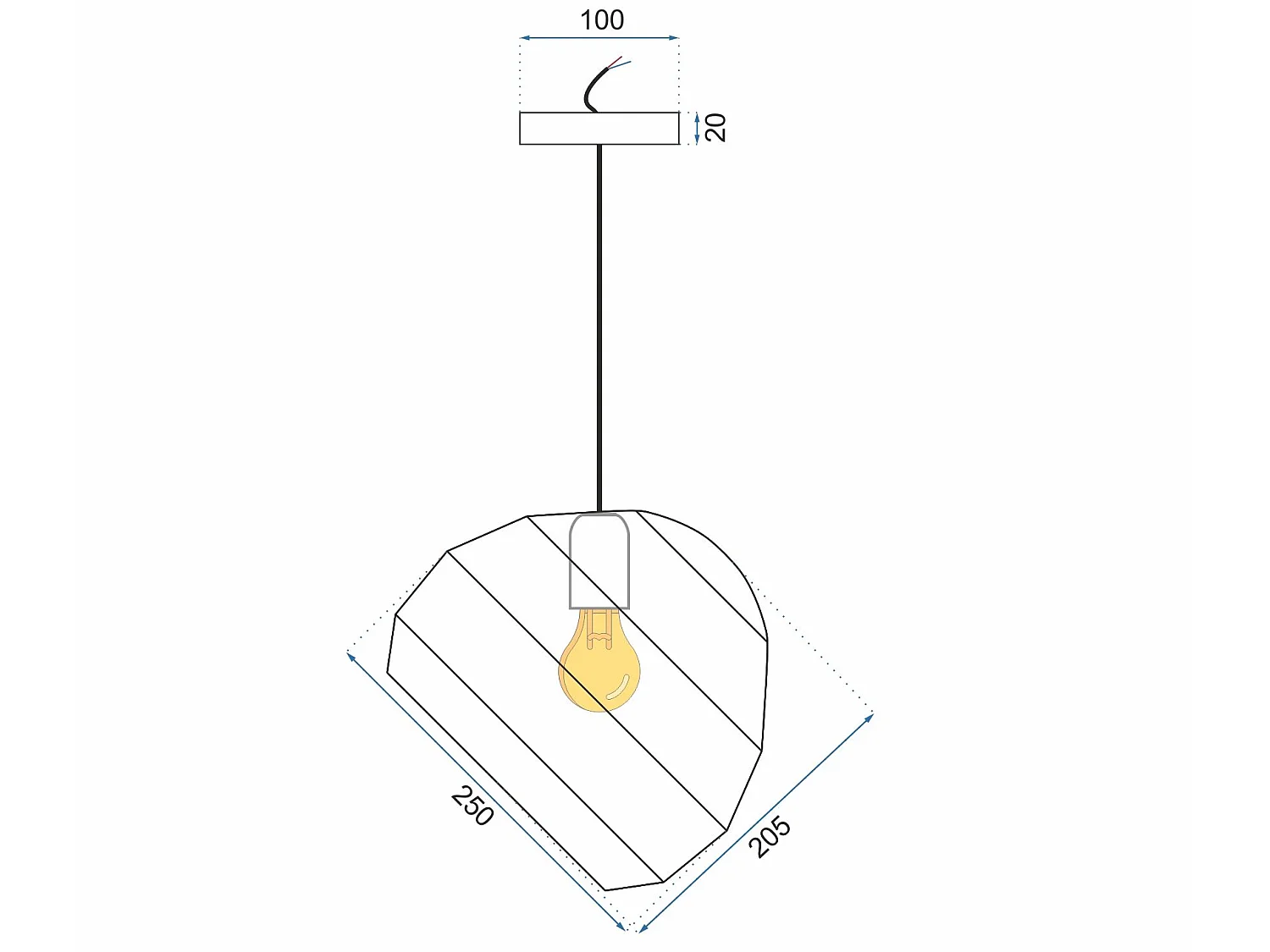Lampe Suspendue Toolight App381-1Cp Black