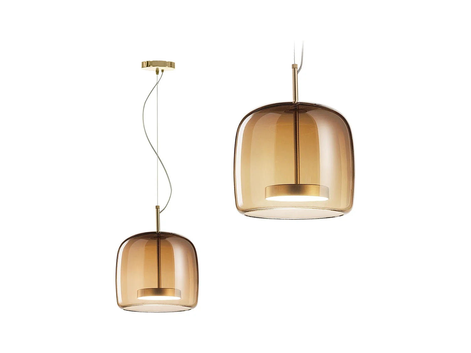 Lampe Suspendue Toolight App613-1Cp Amber Brown