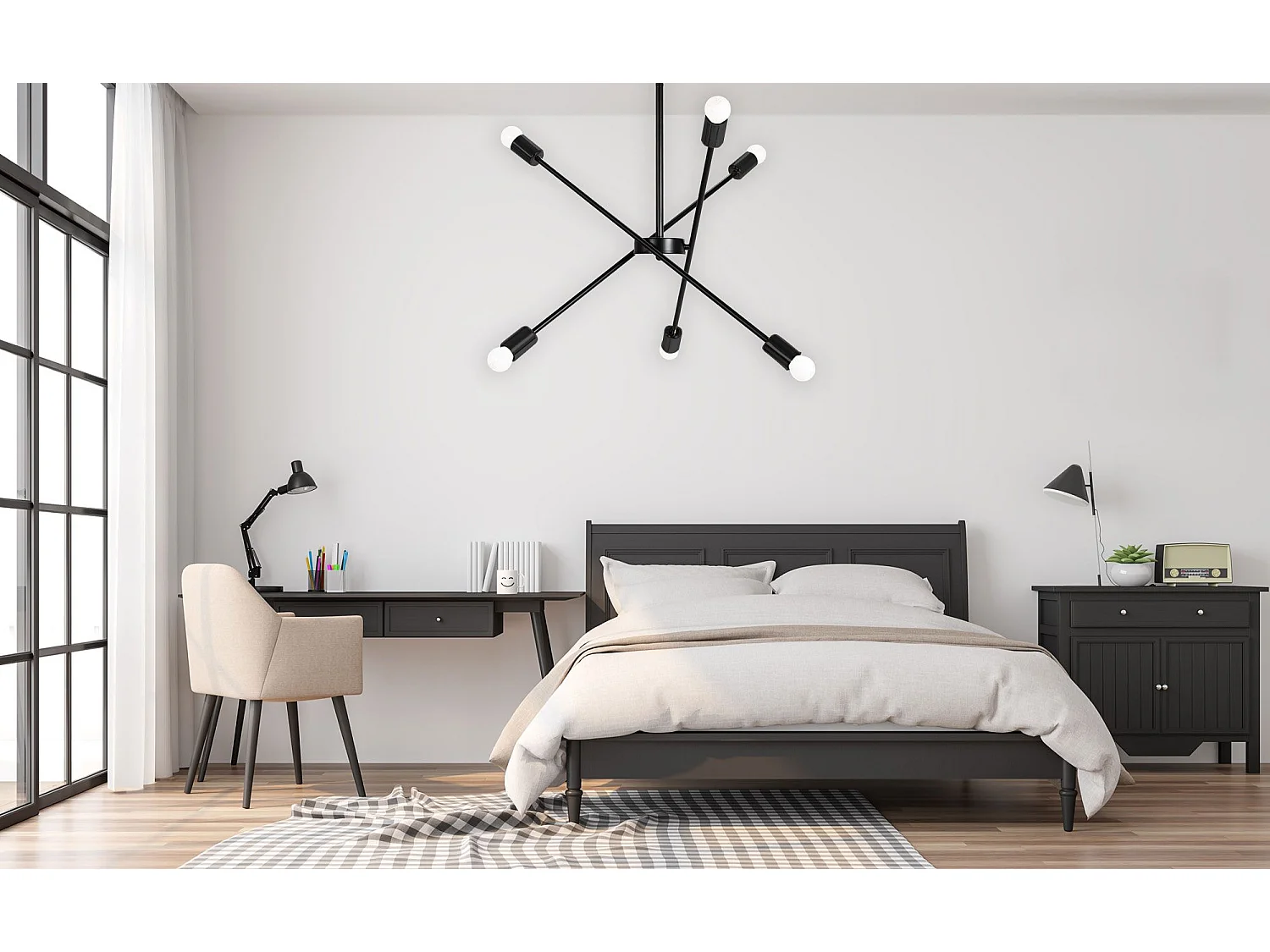 Lampe Suspendue Toolight App1114-6Cp Black