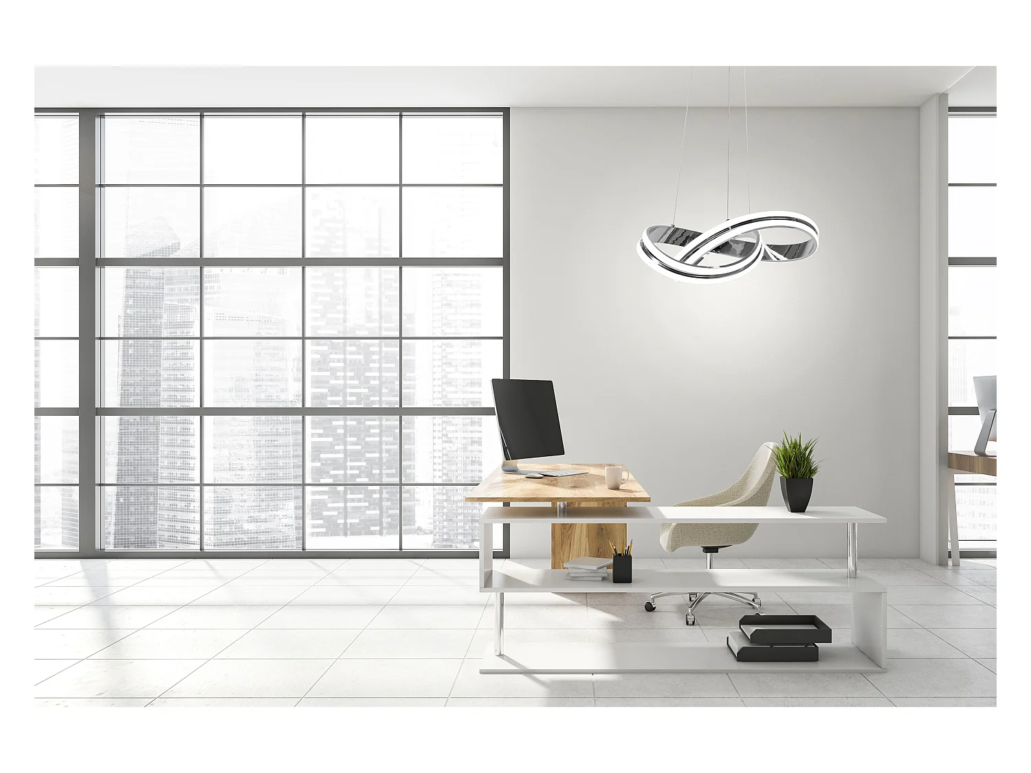 Lampe Suspendue Toolight Led App819-Cp Ring Chrome