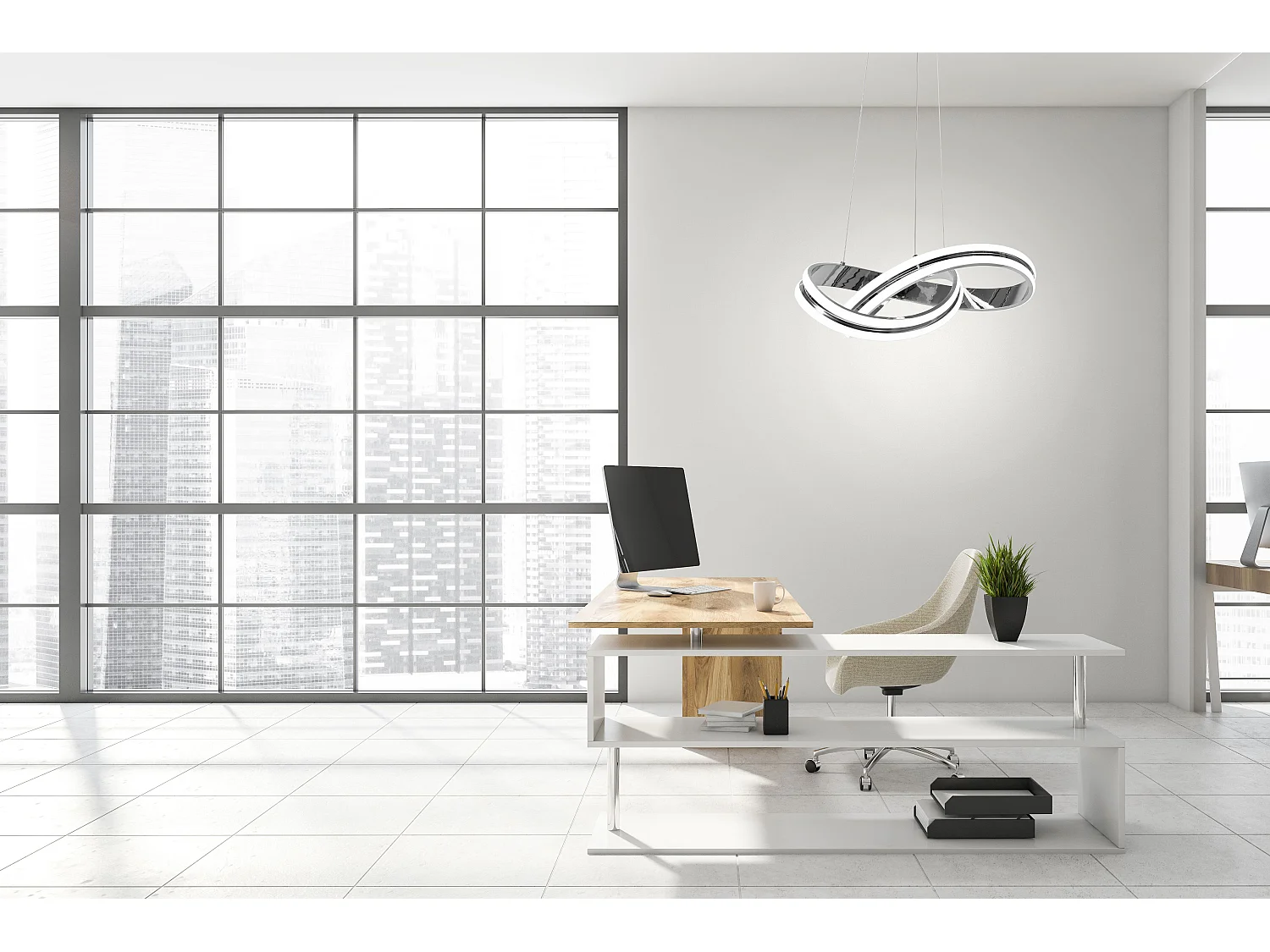 Lampe Suspendue Toolight Led App819-Cp Ring Chrome