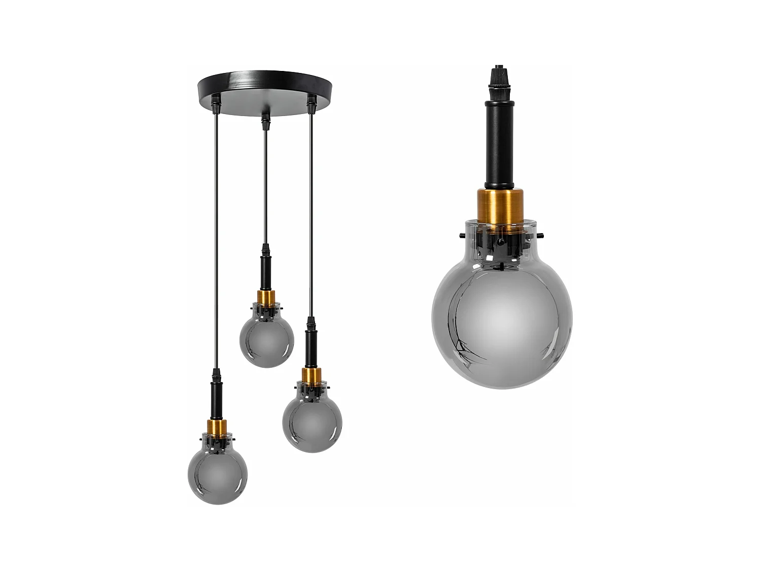 Lampe Suspendue Toolight App1125-3Cp Black Gold