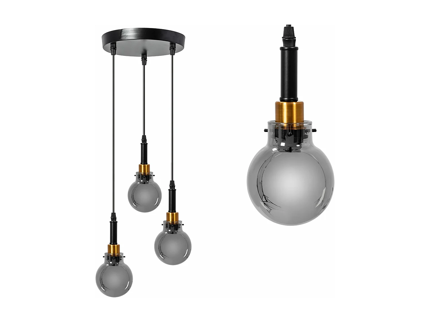 Lampe Suspendue Toolight App1125-3Cp Black Gold