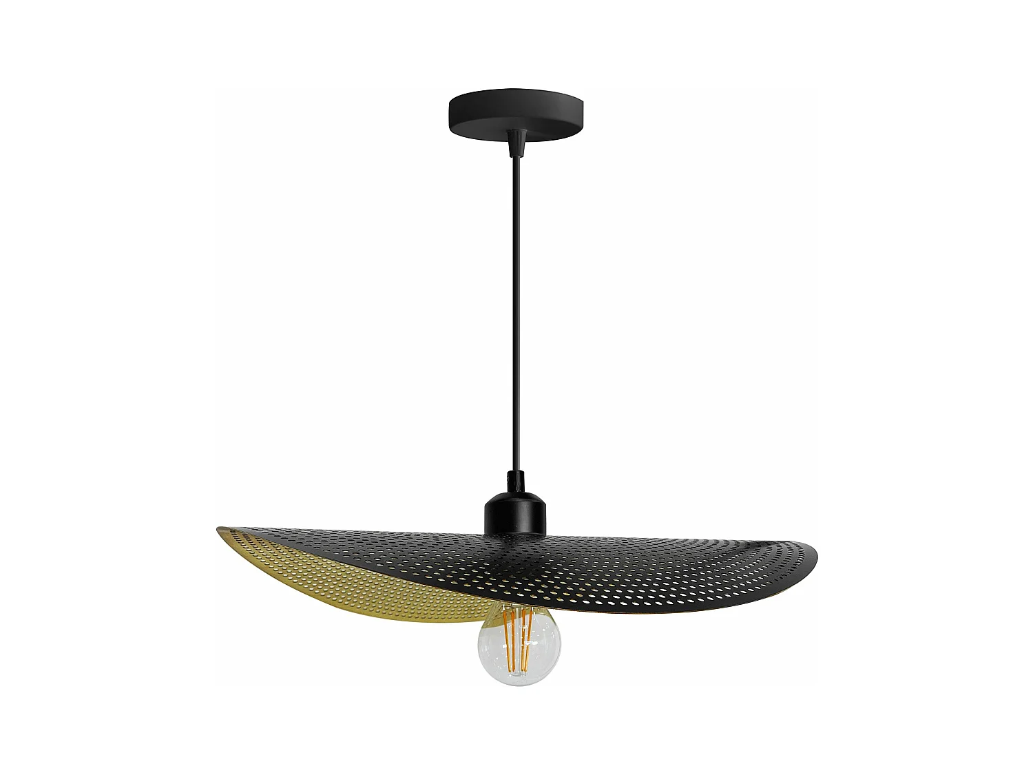 Lampe Suspendue Toolight App1470-1Cp Black Brush Gold